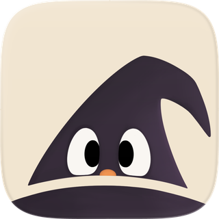 Amberhat icon: a shy witch hat peeking over its brim